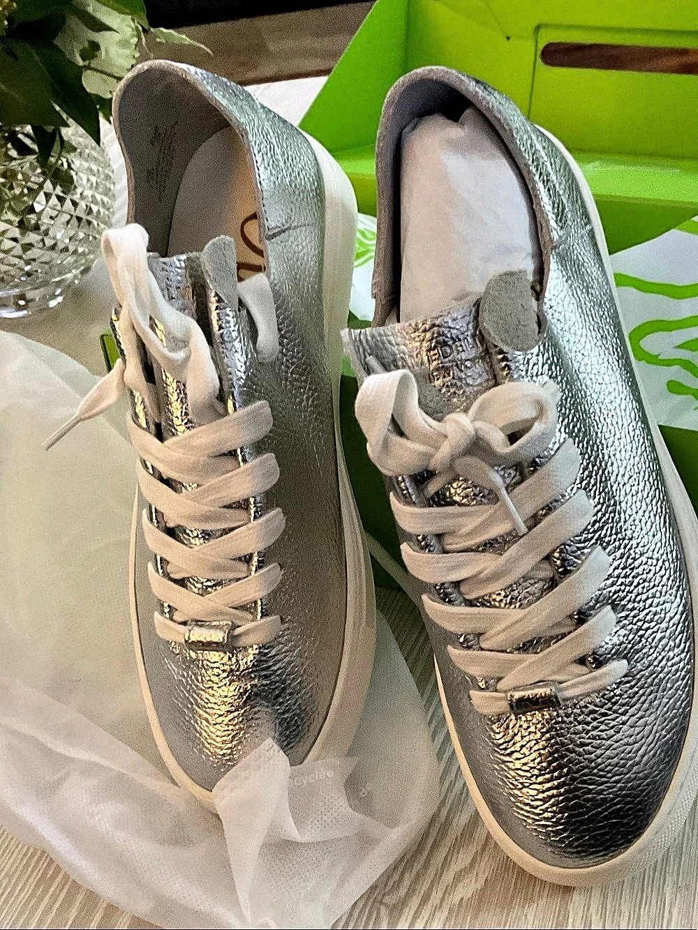 Sam Edelman Ethyl Lace-Up Sneaker Sneakers Silver US 71⁄2 M